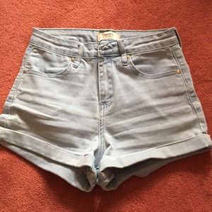 Light Washed High Waisted Shorts